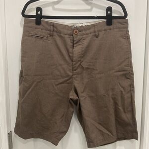 RVCA Men's Tan Flat Front Shorts